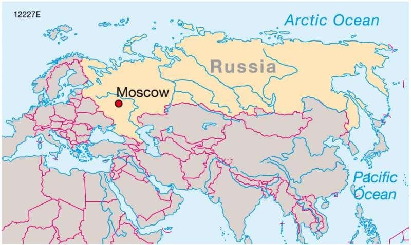 Moskva xəritədə Rusiya