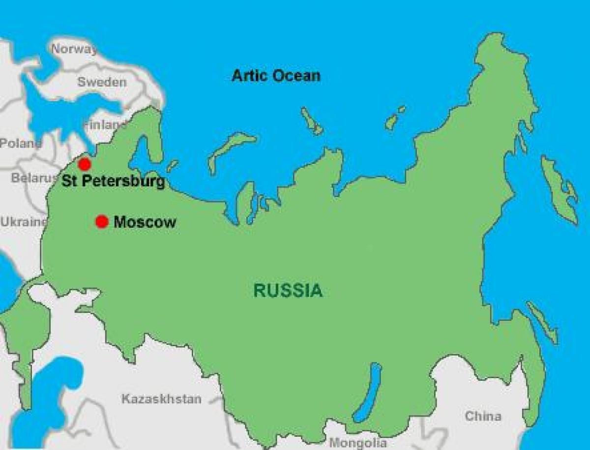 Moskva və Sankt-Peterburq xəritədə
