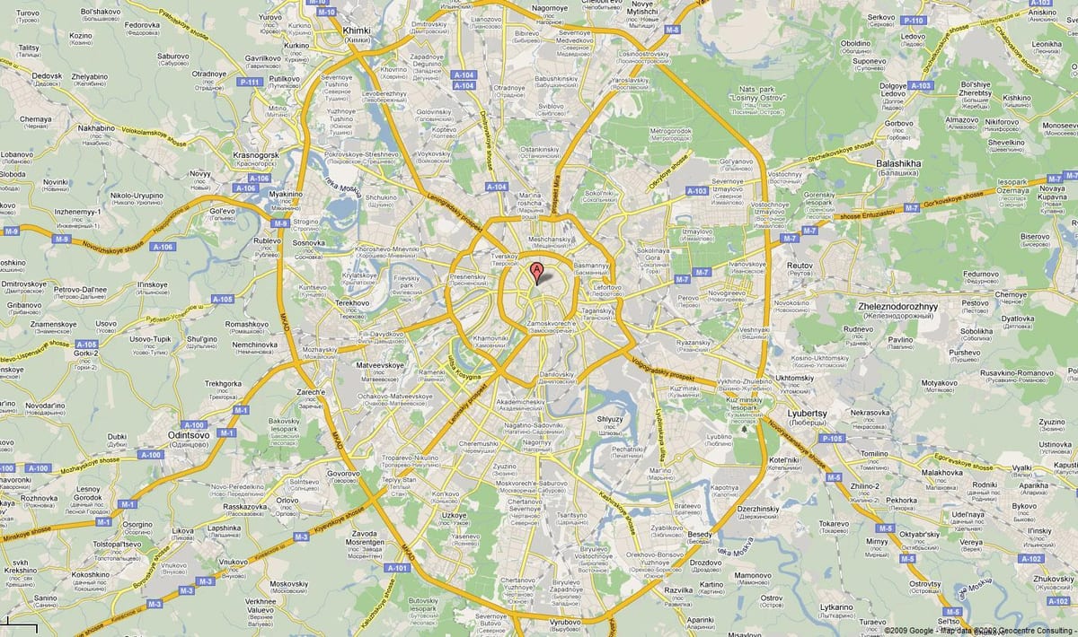 MOSKVA şose xəritəsi