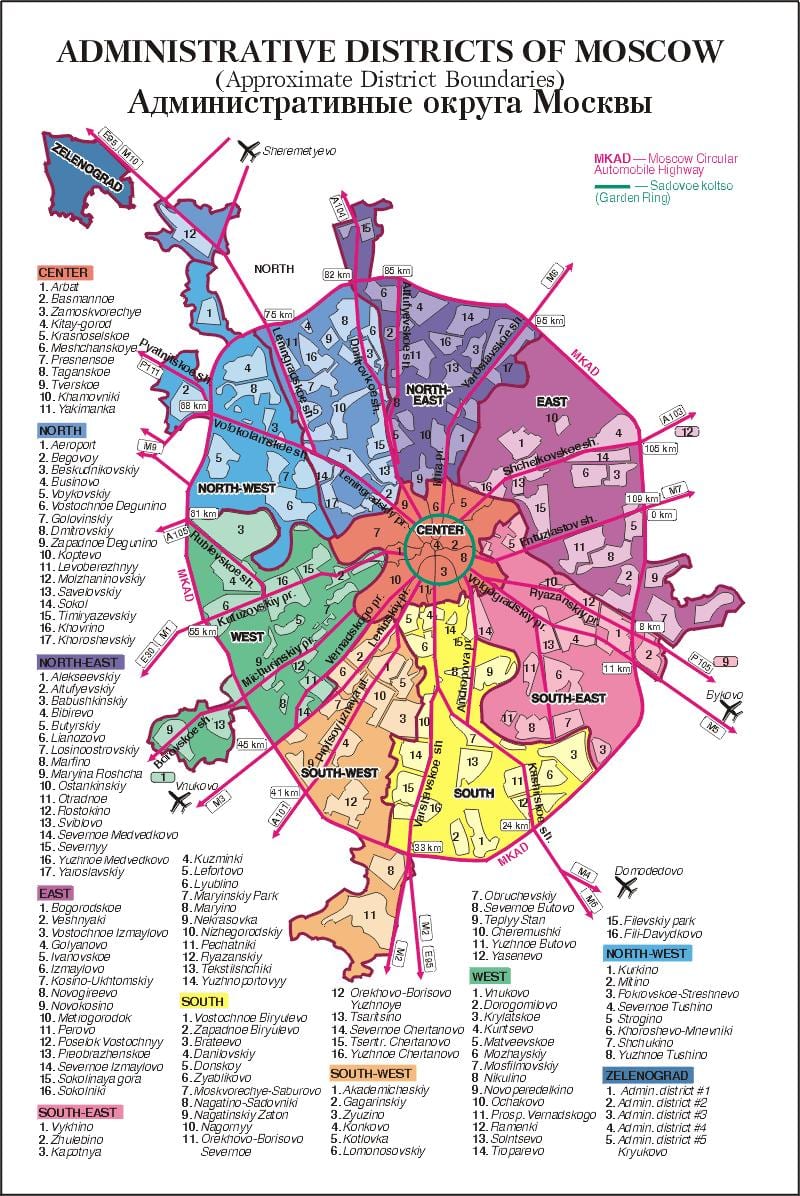 kart Moskva dairəsinin